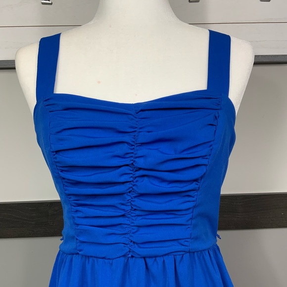 LOVE REIGN royal blue strap dress ruched bodice - Picture 3 of 13